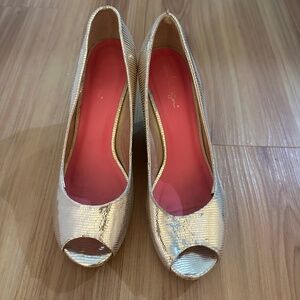 Lily Pulitzer disco 7.5 wedge shoes